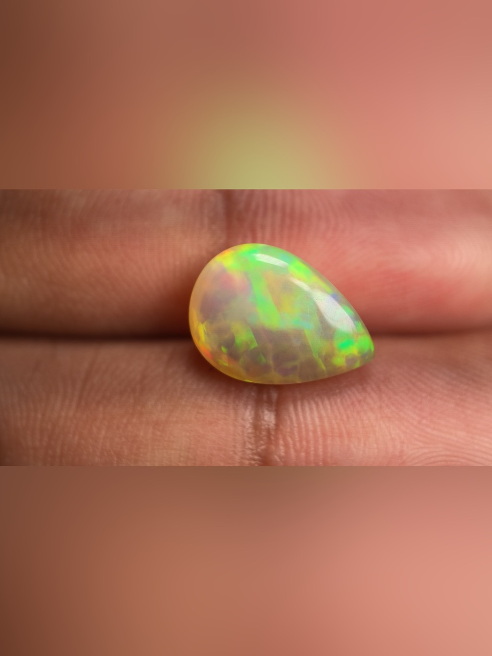 4.4 Ct Natural Ethiopian Opal Pear Cabochon